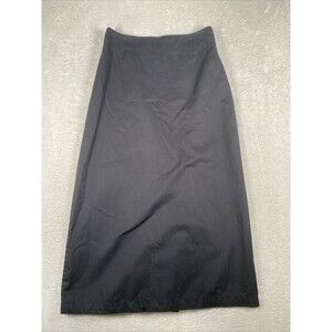 Eddie Bauer Modest Long Maxi Skirt Women's 6 Black Cotton Back Slit